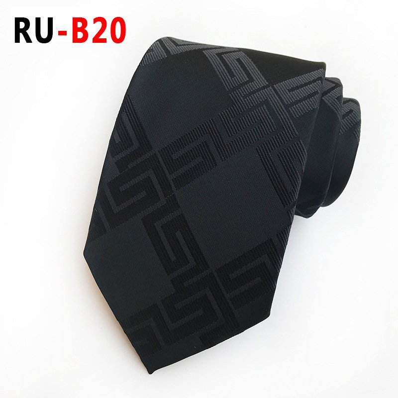 2024 new classic jacquard 8cm fashion lattice business polyester tie for men Wedding suit