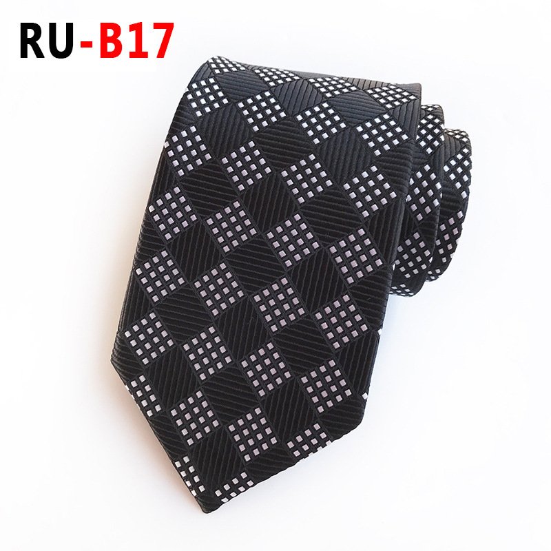2024 new classic jacquard 8cm fashion lattice business polyester tie for men Wedding suit