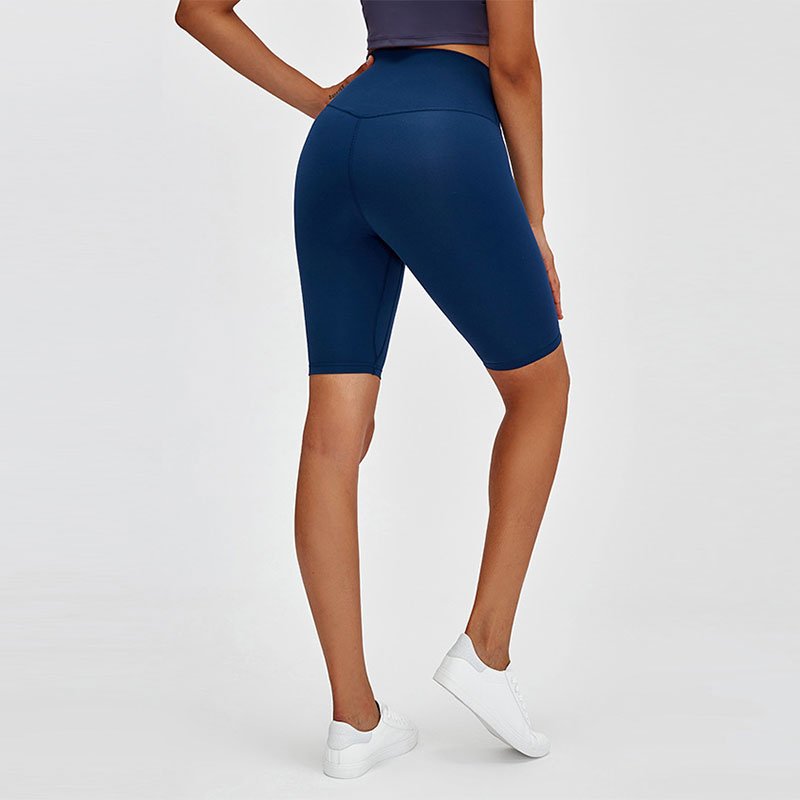 Summer solid color hip-lifting fitness slim shorts high waist womens athletic yogo sports shorts