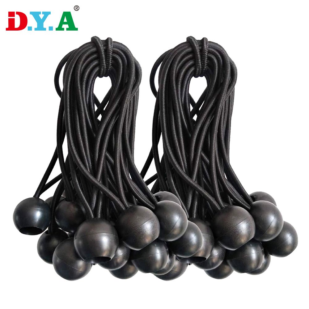 Camping Tent Tarp Tie Down Elastic Ball Bungee Bugee Cord Heavy Duty Tent Plastic Ball Head Elastic Bungee Rope Cord