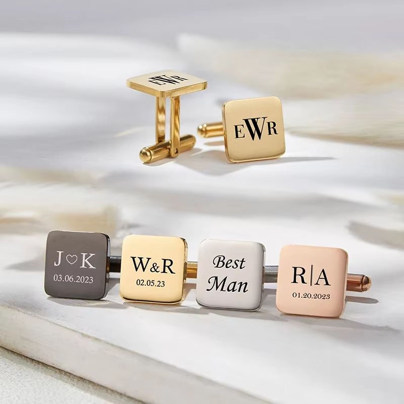 High Quality Square Blank Cuff Link Set Men Women Luxury Designer Cufflinks Stainless Steel Mirror Polish 15mm 18mm Cufflink