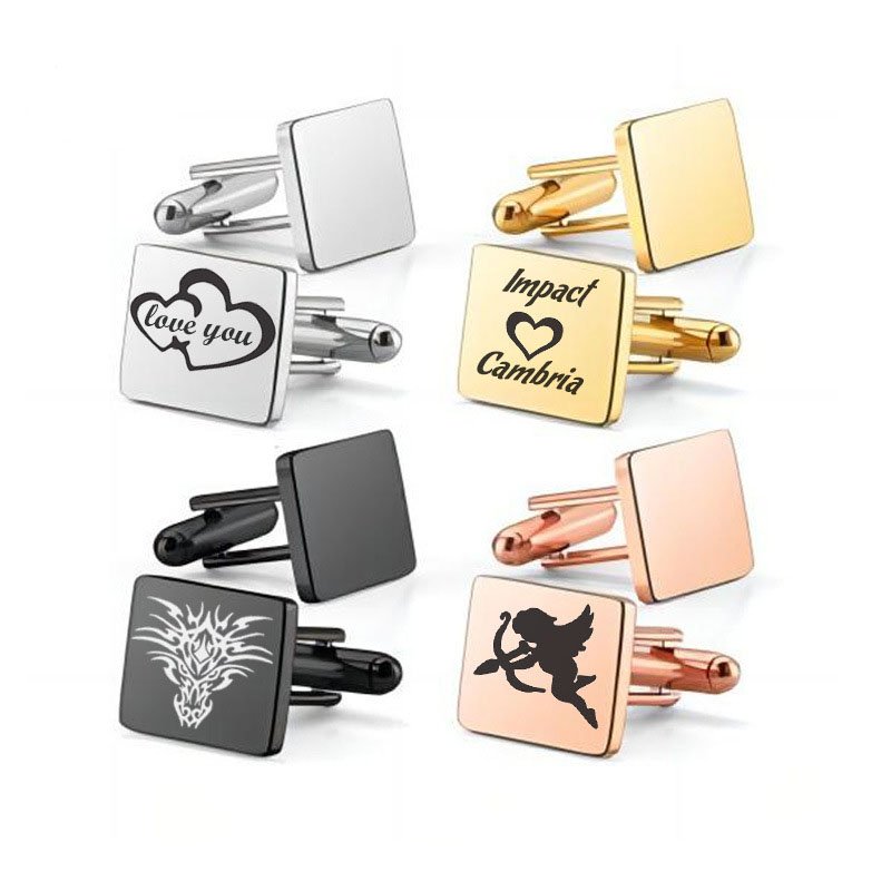 High Quality Square Blank Cuff Link Set Men Women Luxury Designer Cufflinks Stainless Steel Mirror Polish 15mm 18mm Cufflink