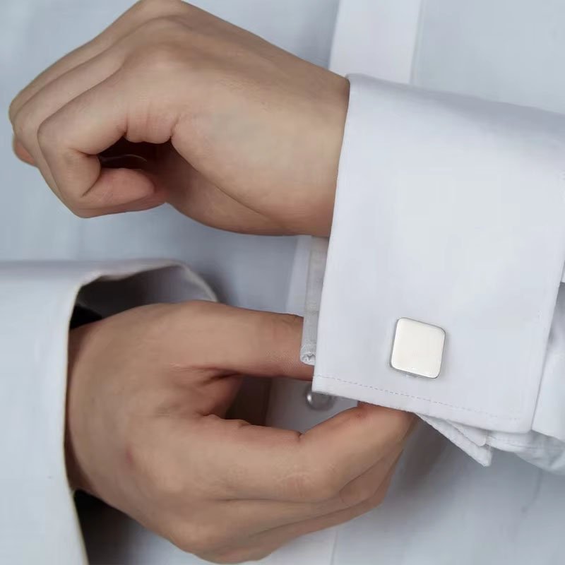 High Quality Square Blank Cuff Link Set Men Women Luxury Designer Cufflinks Stainless Steel Mirror Polish 15mm 18mm Cufflink