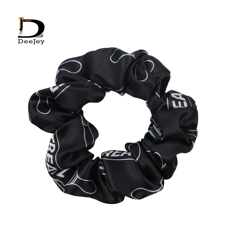 Factory Vendor Silk Satin Scrunchies Hair Ties Elastic Band for Girl with LOGO Printed