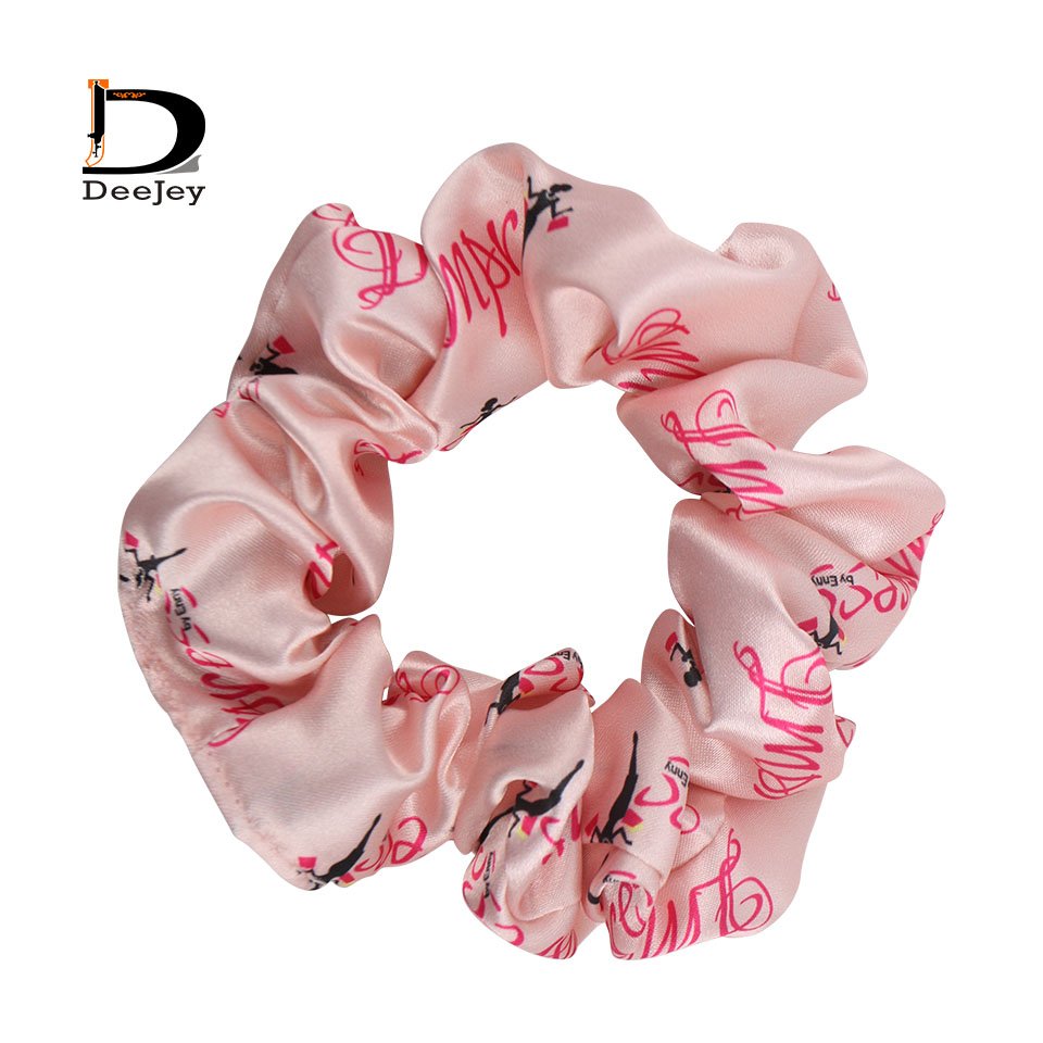 Factory Vendor Silk Satin Scrunchies Hair Ties Elastic Band for Girl with LOGO Printed