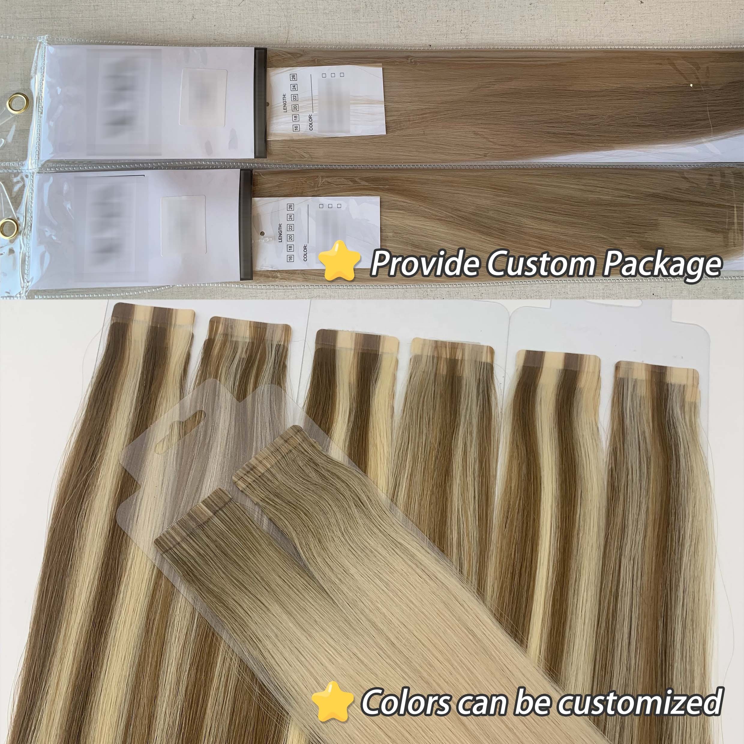 Fasimei Seamless Injected Tape Colored European Indian Remy Human Hair Invisible Hand Tied Semi Invisible Tape In Hair Extension
