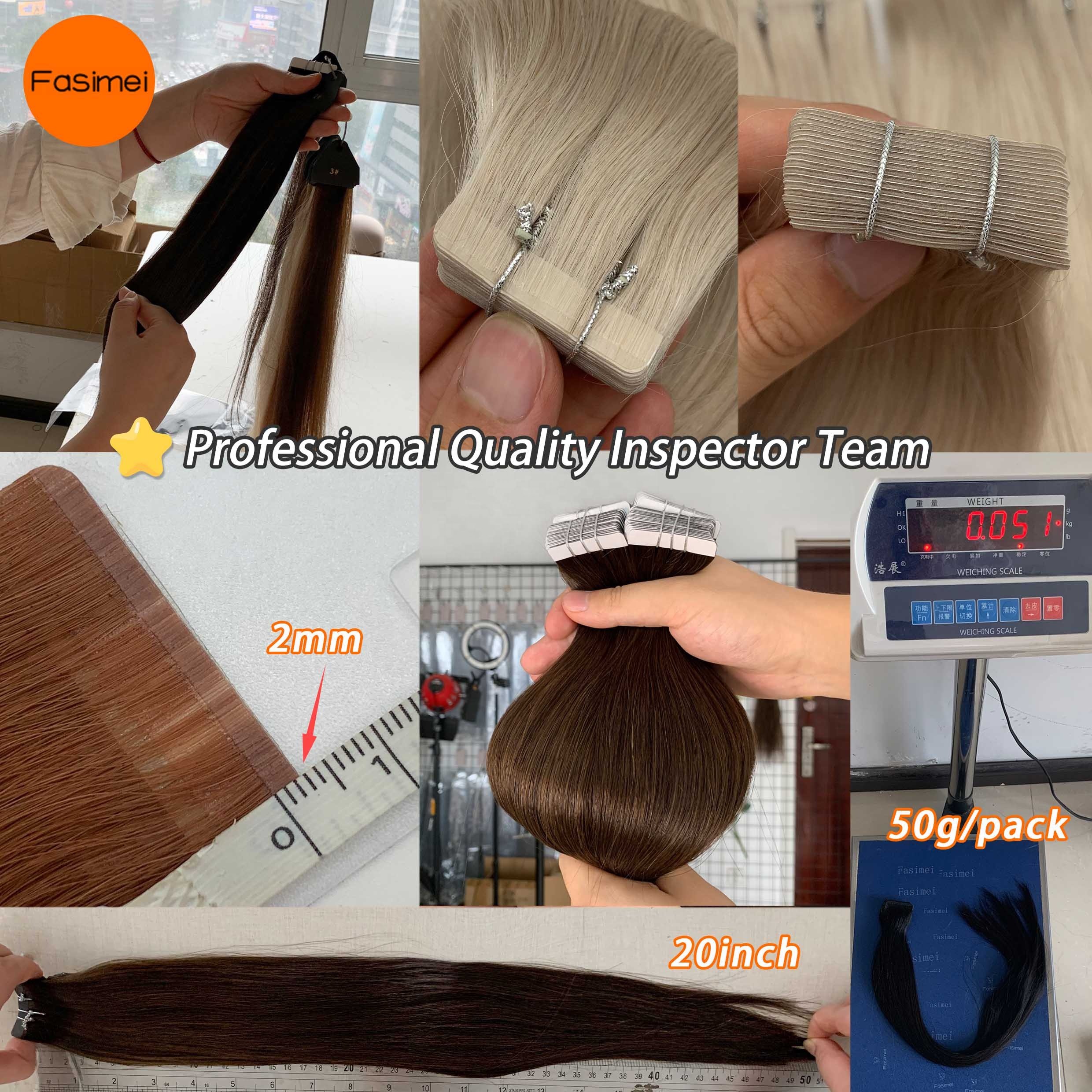 Fasimei Seamless Injected Tape Colored European Indian Remy Human Hair Invisible Hand Tied Semi Invisible Tape In Hair Extension