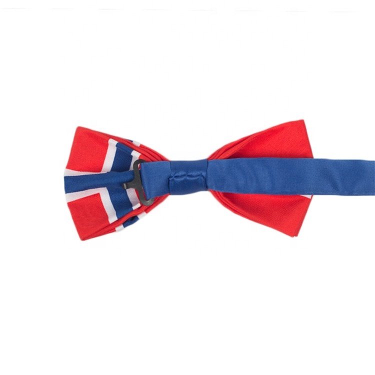 Wholesale British American Flag Pre Ties Bow Ties For Men Cheap poly Satin Bowtie Men For Event