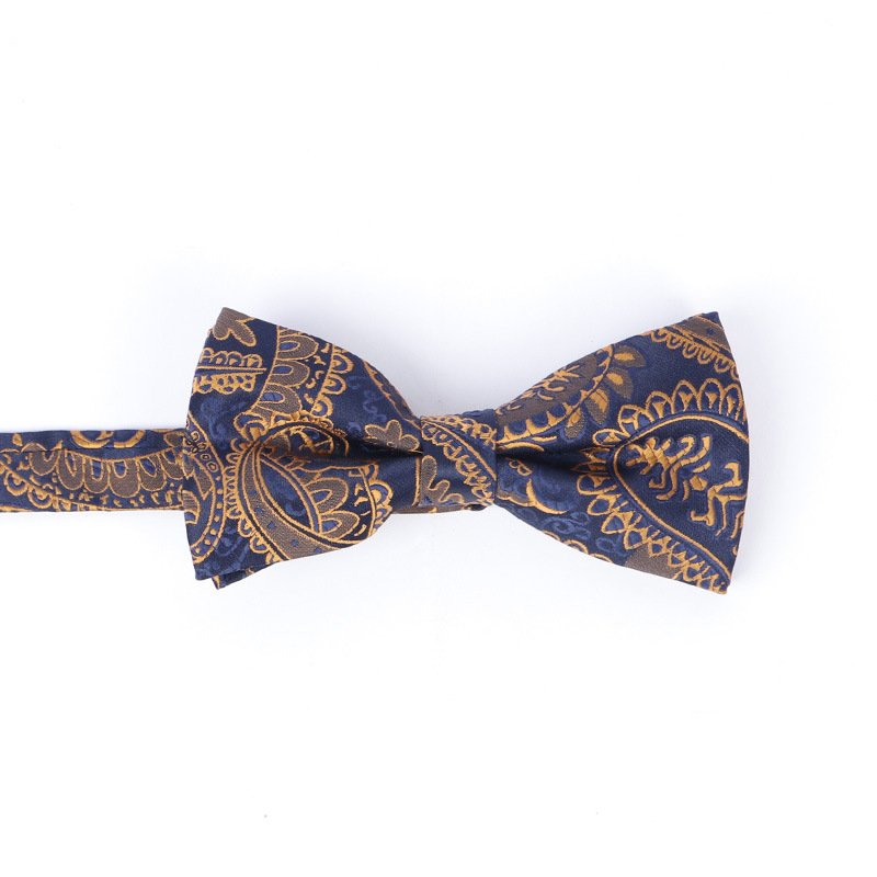 Fashion Vintage Jacquard Flower Printed Bow Tie Men's Business Formal Tie Cotton Bowties Fashion Collar Accessories For Wedding