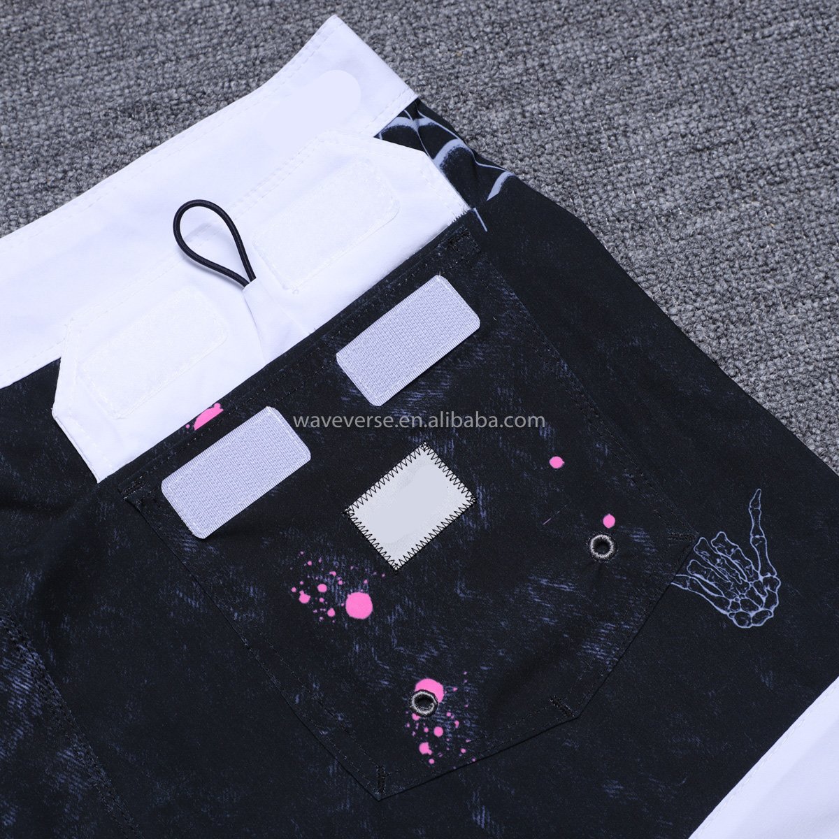 Men's New Waterproof Athletic Casual Beach Pants Breathable Stretch Board Shorts Printed Gym Swimwear with Washed Decoration