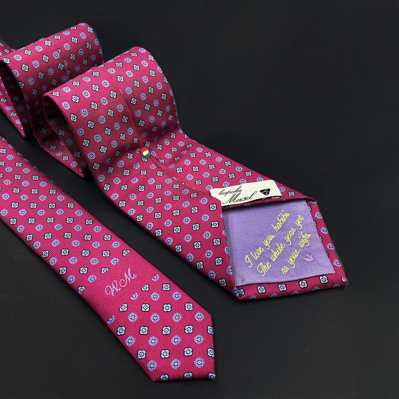 Top Quality Product Silk Tie Orange And Navy Blue Timeless Man Accessories Gift Idea For Wedding Anniversary