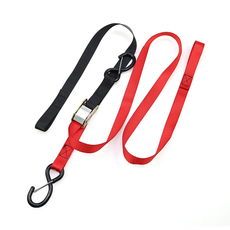 2pk 1" x 6' Heavy Duty Motorcycle ATV Cam Lock Tie Down Strap Kit with Rubberized S Hooks