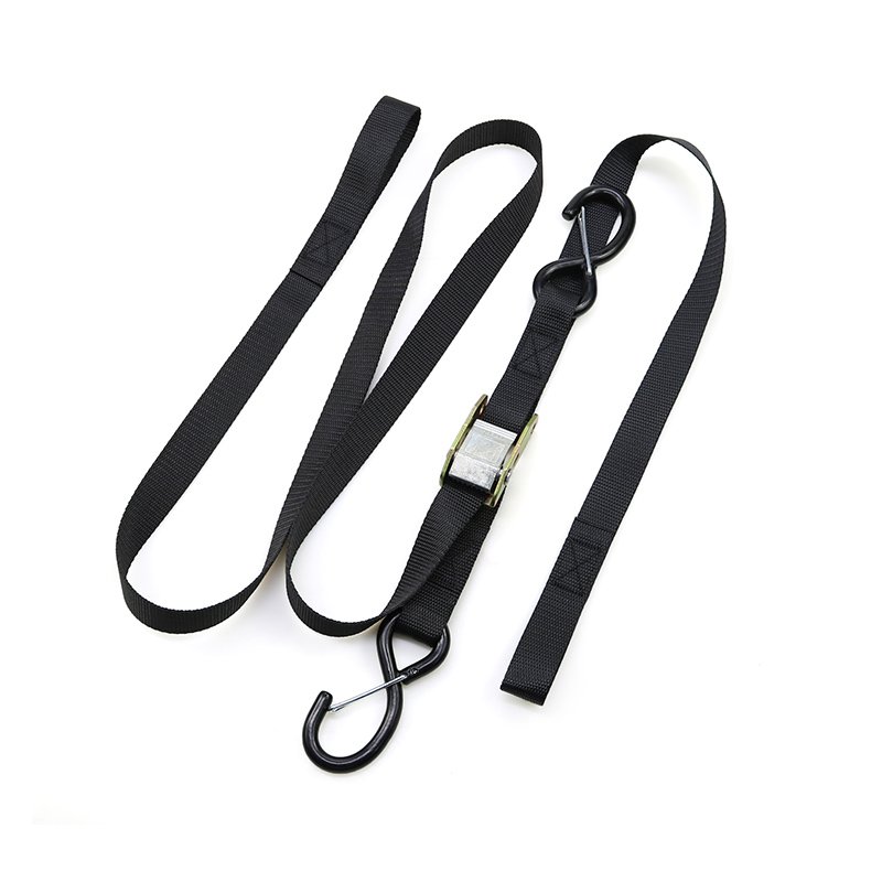 2pk 1" x 6' Heavy Duty Motorcycle ATV Cam Lock Tie Down Strap Kit with Rubberized S Hooks