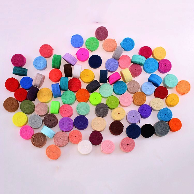 5/8" plain fold over elastic wholesale solid foe for headband hair ties