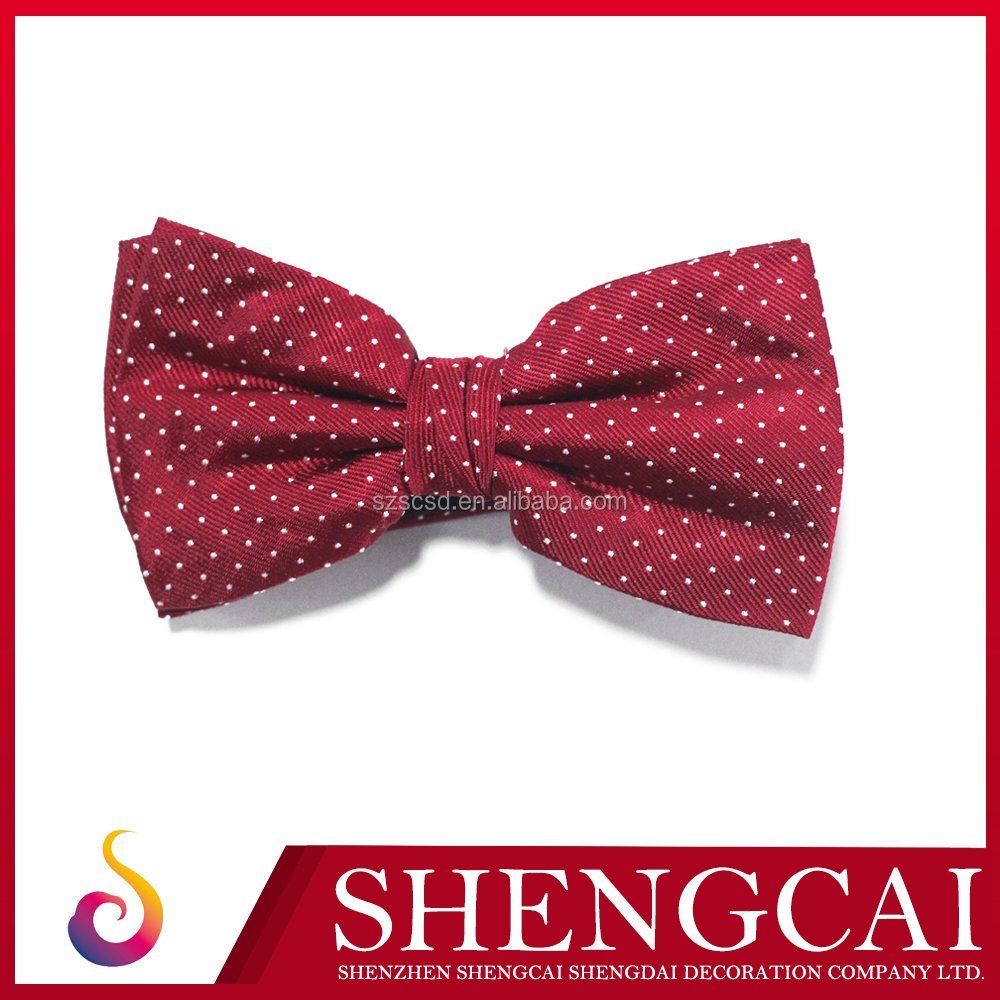 Wholesale Fashionable Silk Bow Tie Printed Dot Striped Pattern Embroidered Neck Tie for Suits Available in Plain Striped Styles