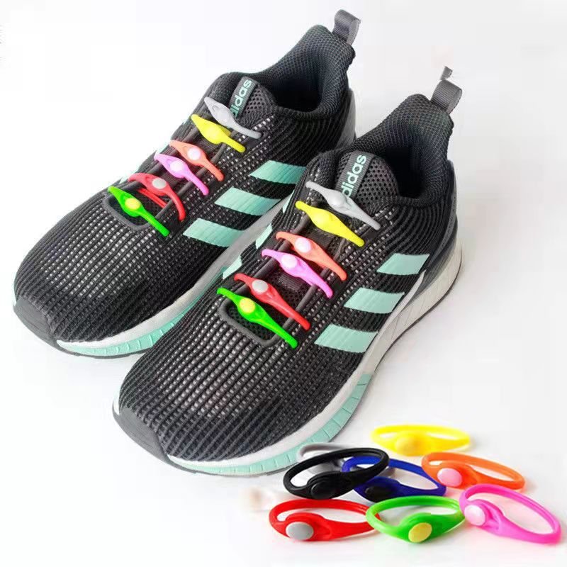 colorful children and old people lazy no tie stretch elastic silicone shoelaces for shoes