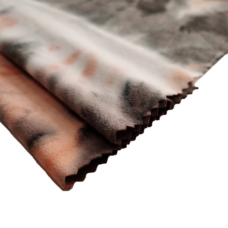 Hot sale OEM/ODM Professional factory supplier jersey fabric stretch tie dyed DTY BRUSH 2 SIDES soft clothing