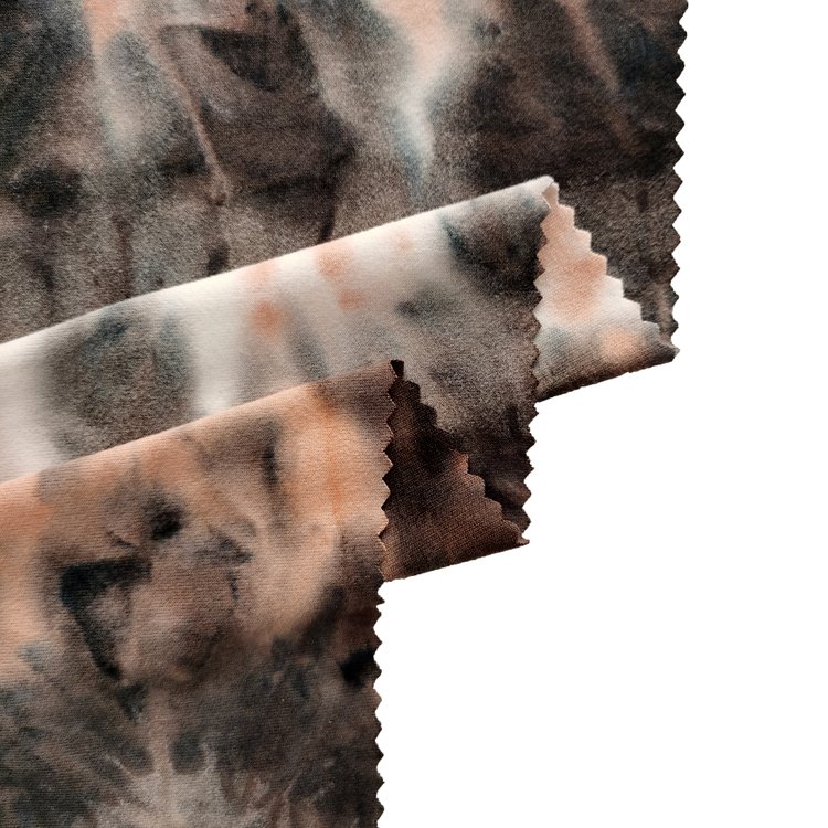 Hot sale OEM/ODM Professional factory supplier jersey fabric stretch tie dyed DTY BRUSH 2 SIDES soft clothing
