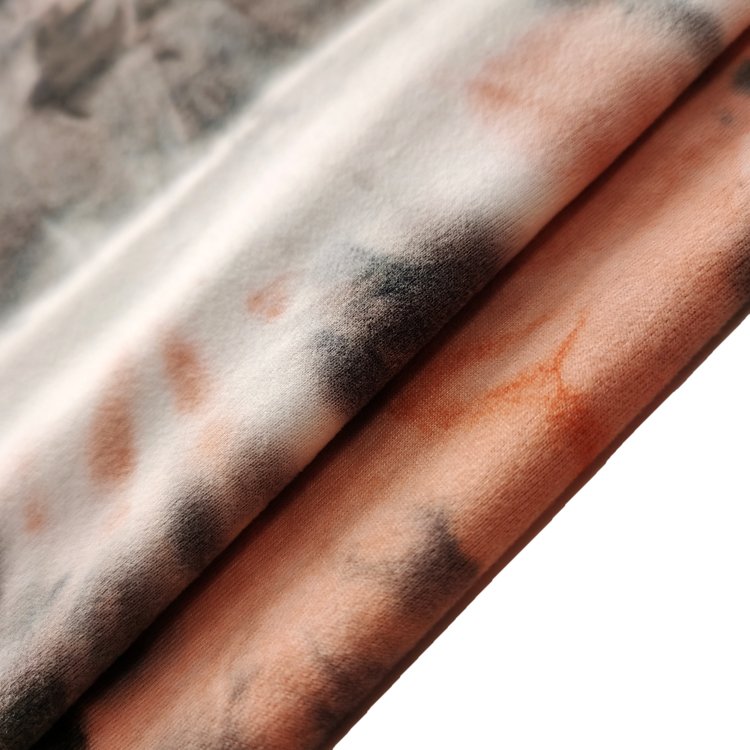 Hot sale OEM/ODM Professional factory supplier jersey fabric stretch tie dyed DTY BRUSH 2 SIDES soft clothing