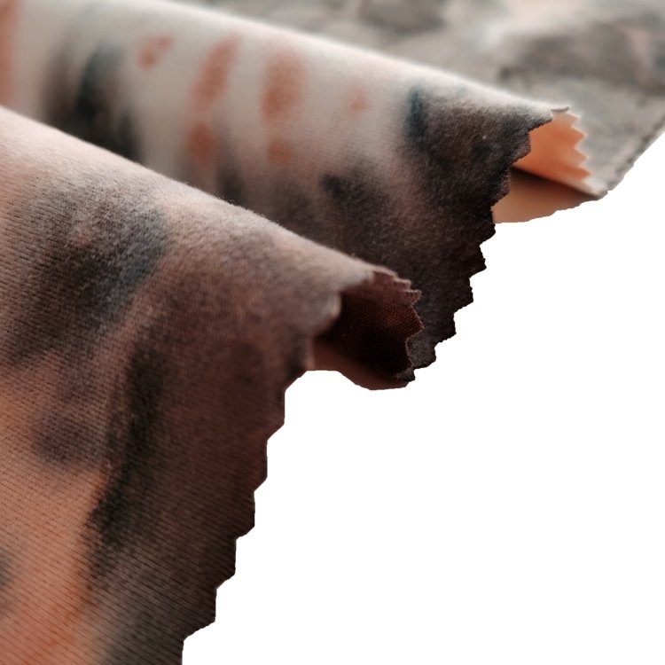 Hot sale OEM/ODM Professional factory supplier jersey fabric stretch tie dyed DTY BRUSH 2 SIDES soft clothing