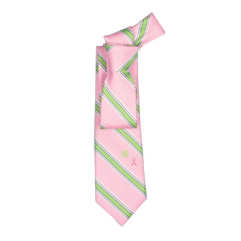 Luxury Nice Embroidery Neck Ties Silk Neckties Green And Pink Stripe Tie Wedding For Mens