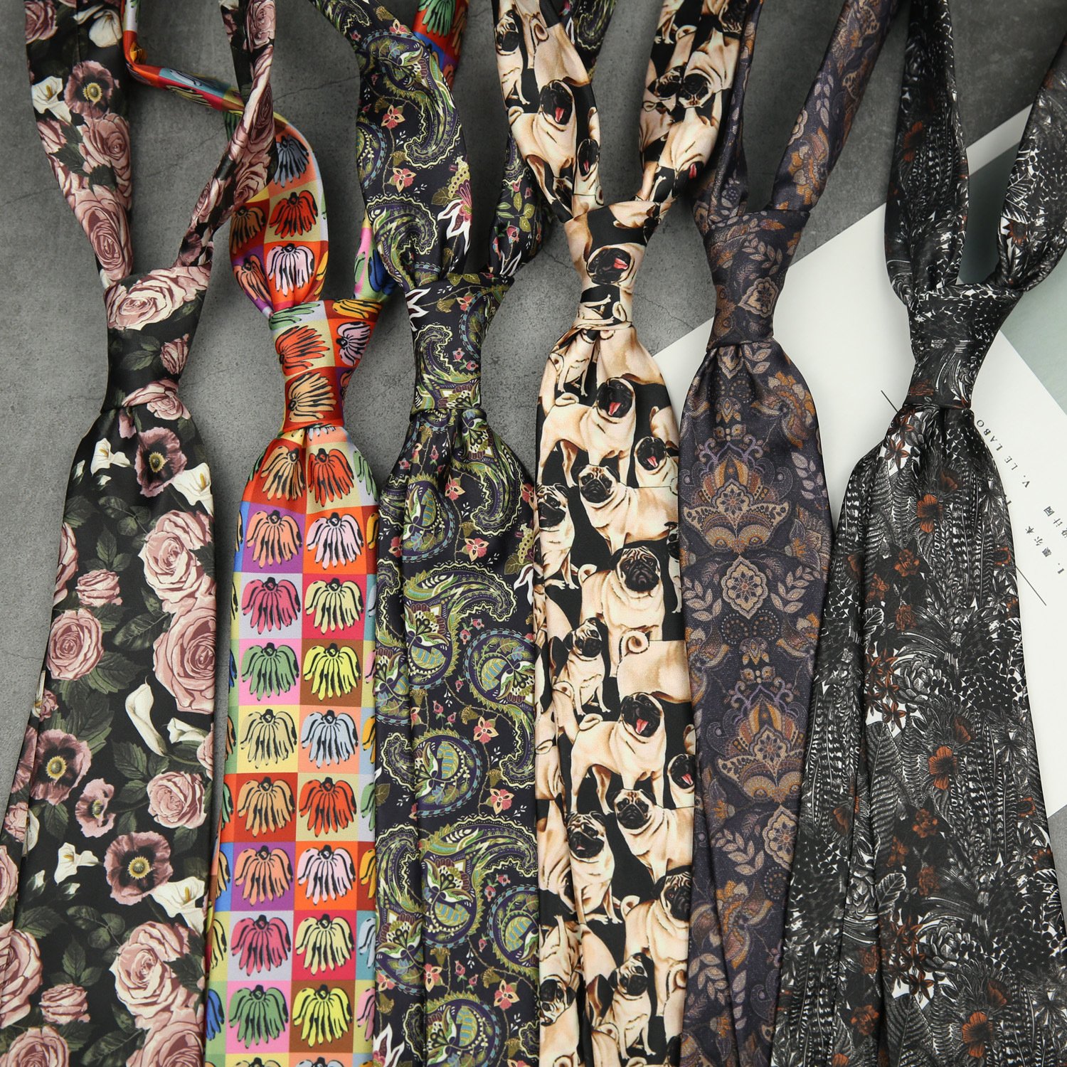 Handmade Print Design Necktie Custom Pattern Printed Ties for Men