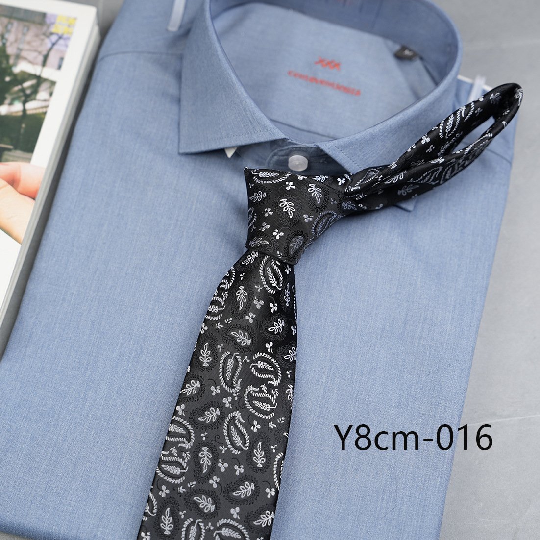 2024 new design Men's 8cm jacquard hand made tie polyester necktie