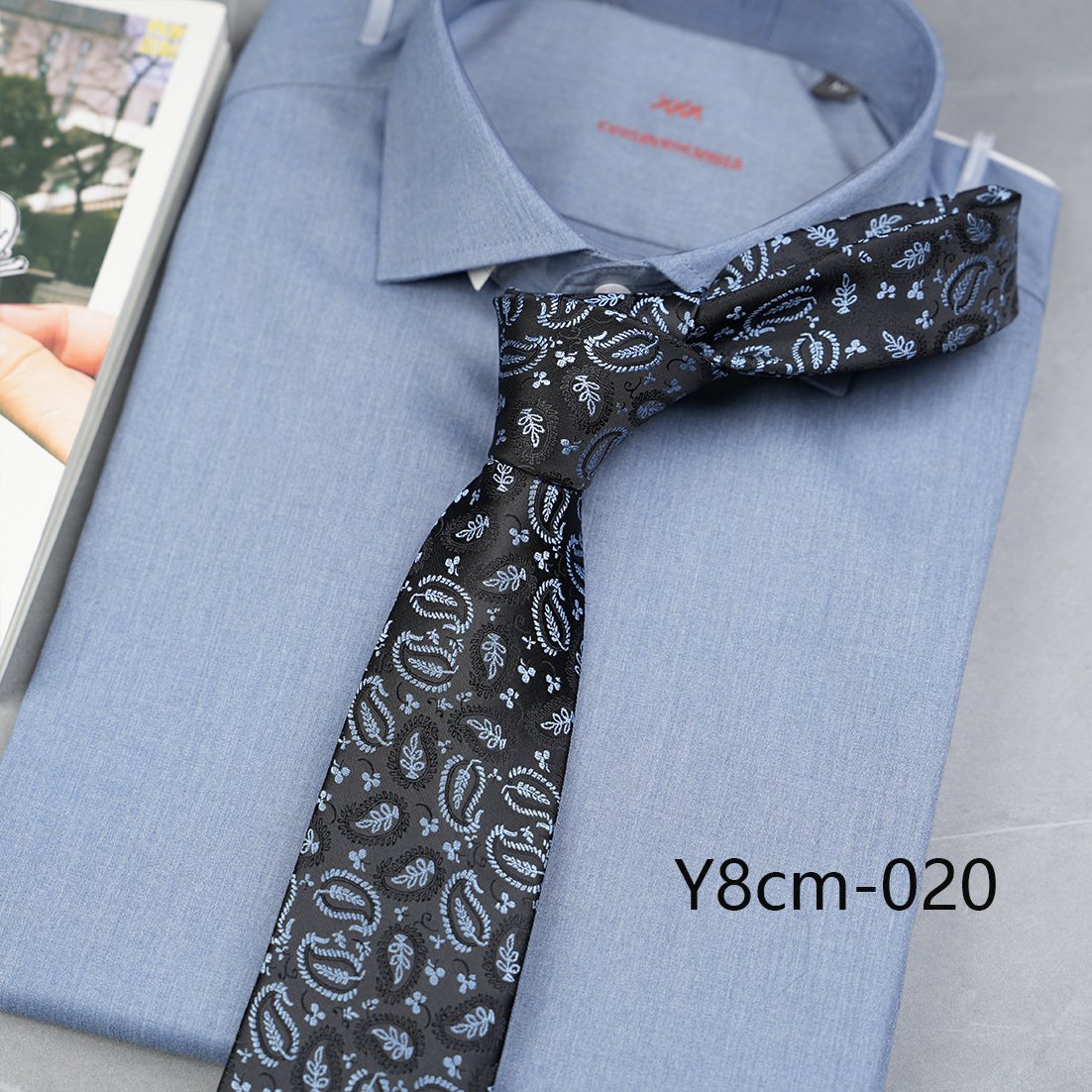 2024 new design Men's 8cm jacquard hand made tie polyester necktie