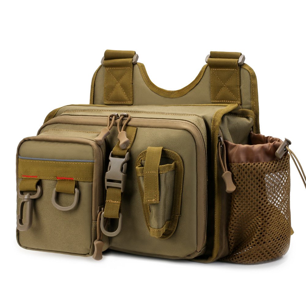 Multifunctional Fishing Tackle Bags Single Shoulder Crossbody Bag Waist Pack Fish Lures Gear Utility Storage Fishing Tool Bag