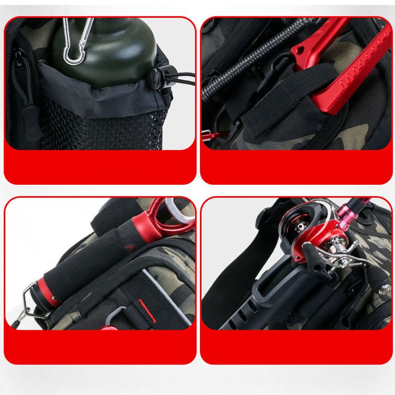 Multifunctional Fishing Tackle Bags Single Shoulder Crossbody Bag Waist Pack Fish Lures Gear Utility Storage Fishing Tool Bag