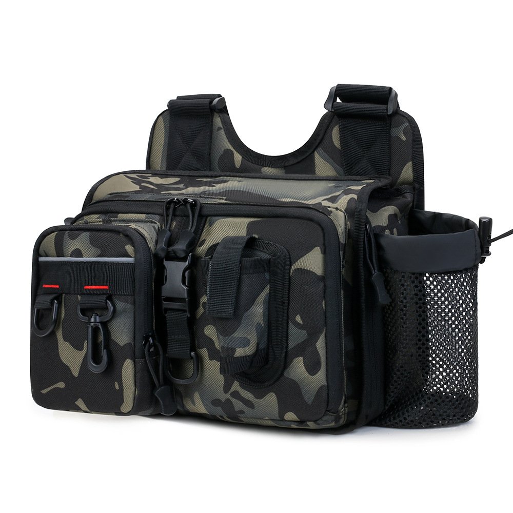 Multifunctional Fishing Tackle Bags Single Shoulder Crossbody Bag Waist Pack Fish Lures Gear Utility Storage Fishing Tool Bag