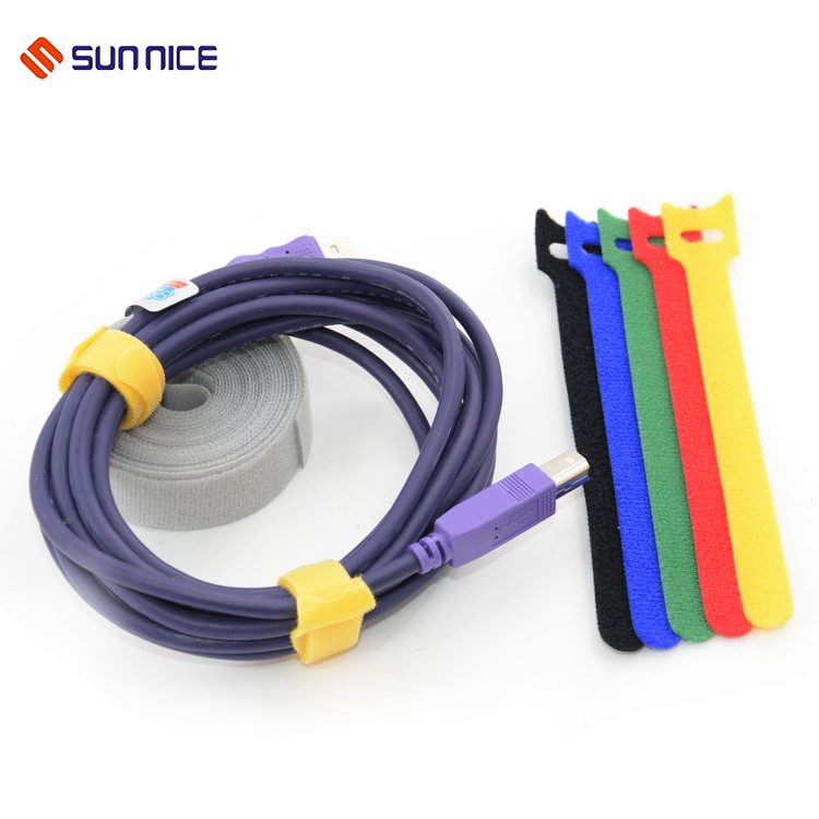 2021 Hot Sell Products High Quality 1/2'' Width 6'' 8'' 10'' Length Hook and Loop Strap With Logo Releasable Cable Ties