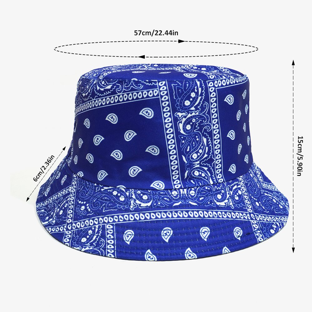 2024 Fashion Cashew Flower Print Fisherman Hat Double-Sided Bucket Hat Custom All Over Printing Tie Dye Reversible Sports Caps