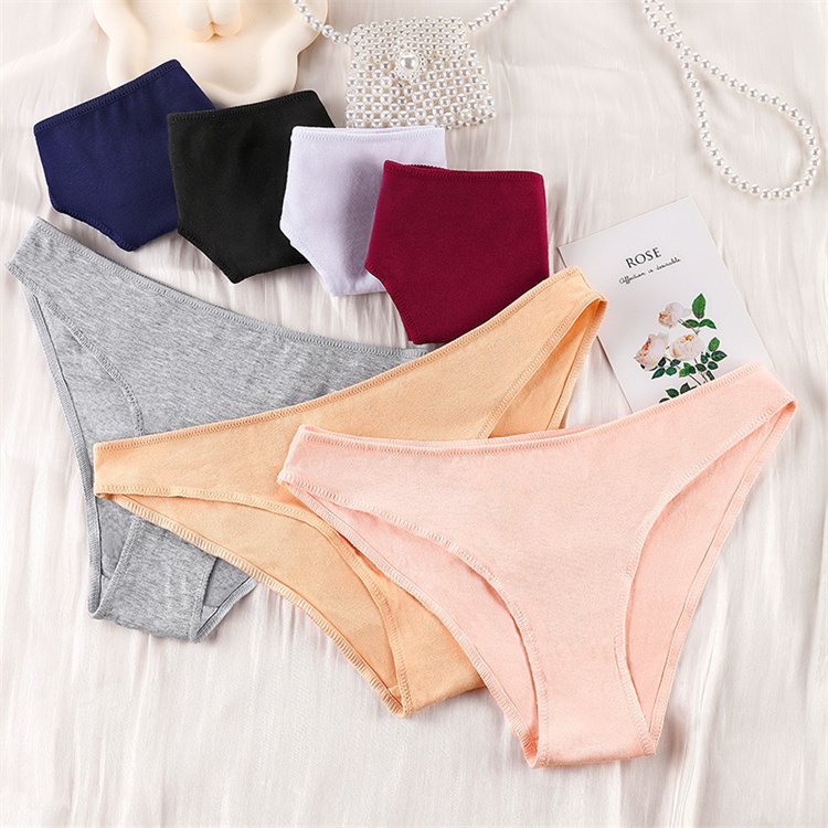 Cotton underwear for women low waist large size half hip comfortable skin friendly breathable girls' triangle pants