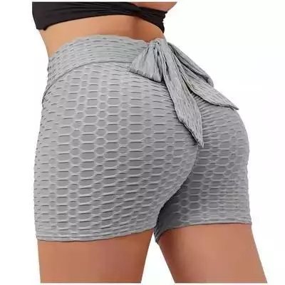 High Quality Women Yoga Shorts High-waisted Bow Tie Stretchy Fitness Leggings Workout Gym Shorts Running Sportswear