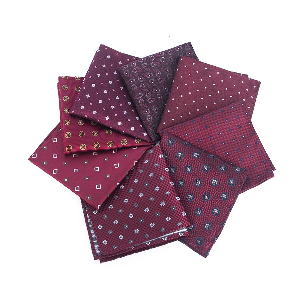 Custom men's high quality handmade 100% pure organic polyester square pocket handkerchief spot wholesale