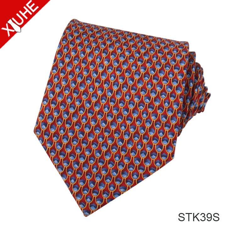 High Quality Natural Silk Printed Tie Wholesale Necktie Mens 100% Silk Print Neck Tie With Box