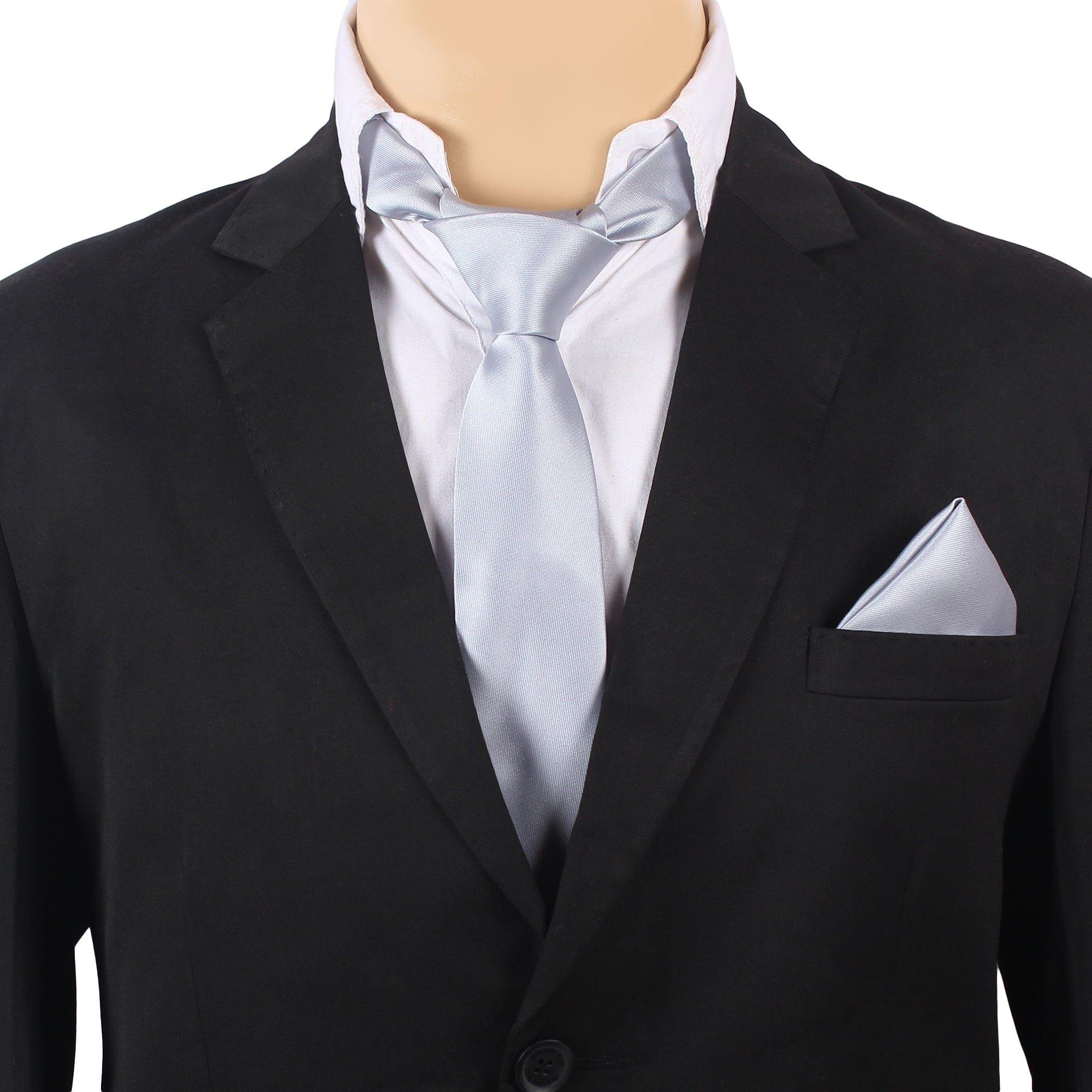 Business and Casual Solid Silver Silk Necktie with Jacquard Pattern Woven Ties for Formal Usage