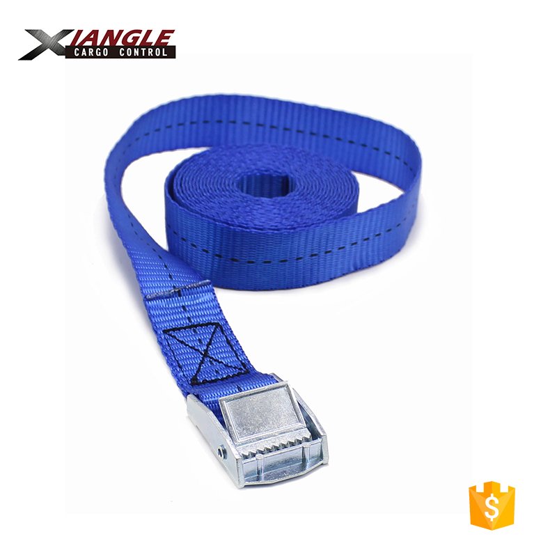 wholesale 1 inch 250kgs soft loop motorcycle adjustable tie down straps zinc alloy cam lock buckle cargo lashing straps