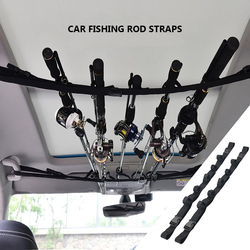 JETSHARK custom printed adjustable car fishing belt accessories Storage nylon fishing rod tie strap