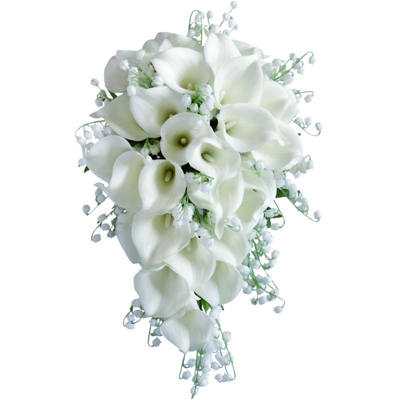 Artificial Silk Flowers Calla Lily Bouquets Bridal Rose Flowers Bouquet For Wedding Decoration