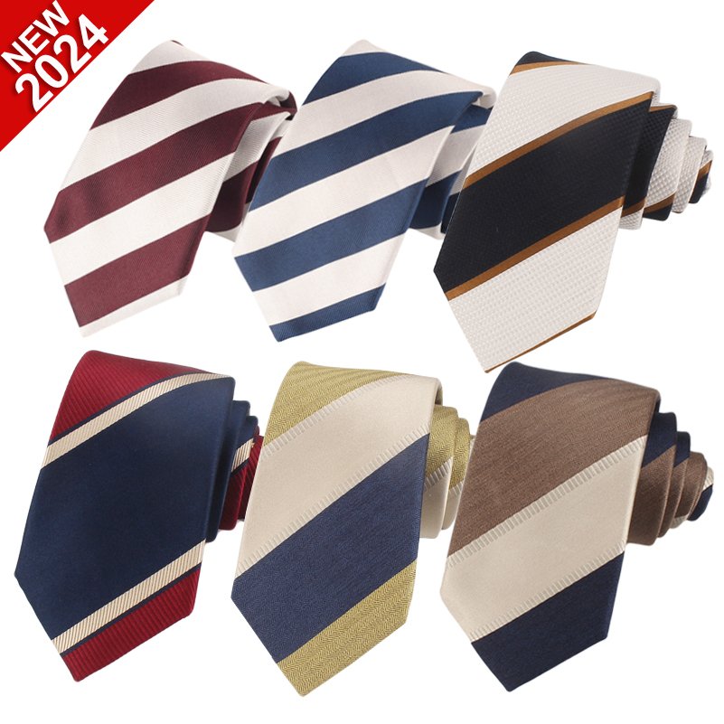 2024 Manufacturer Custom Plain/Striped/Polka dot/Plaid Pattern Men Necktie Wholesale Men's Western Style Polyester Business Tie