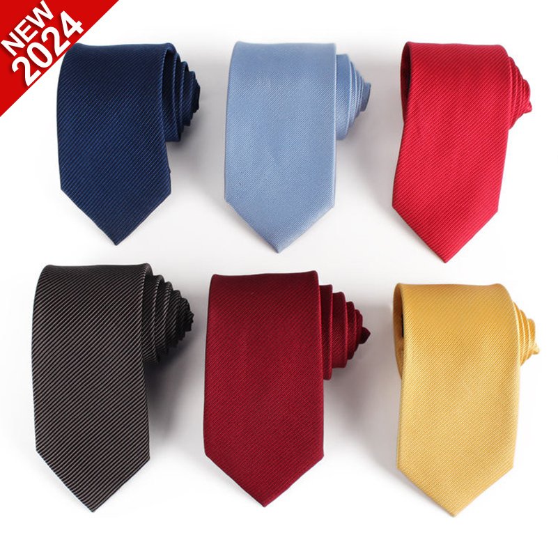 2024 Manufacturer Custom Plain/Striped/Polka dot/Plaid Pattern Men Necktie Wholesale Men's Western Style Polyester Business Tie