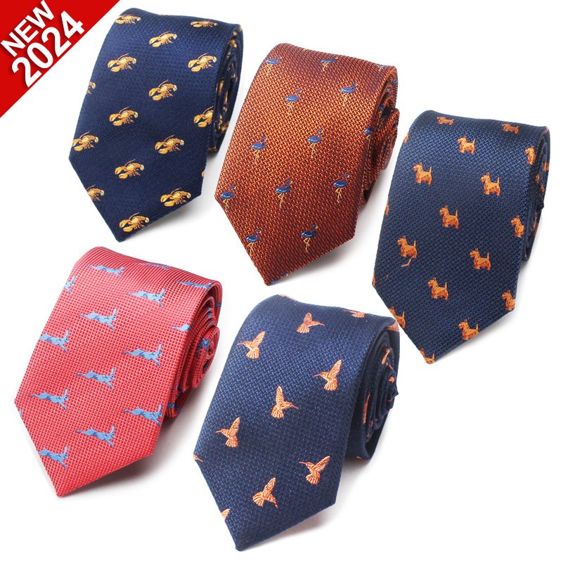 2024 Manufacturer Custom Plain/Striped/Polka dot/Plaid Pattern Men Necktie Wholesale Men's Western Style Polyester Business Tie