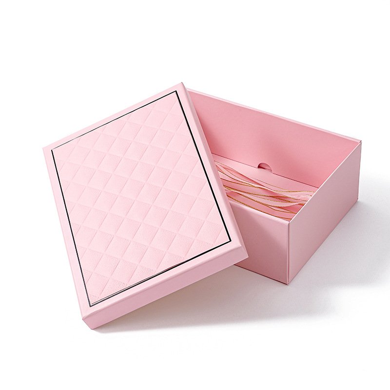 Wholesale Foldable Gift Box Lid and Top Cover Fresh Color Cardboard Gift Packaging Box with Bow