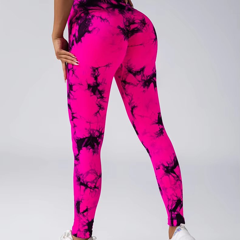 New Tie Dye Seamless High Waisted Workout Gym Fitness Leggings for Women Scrunch Butt Lifting Yoga Gym Athletic Pants