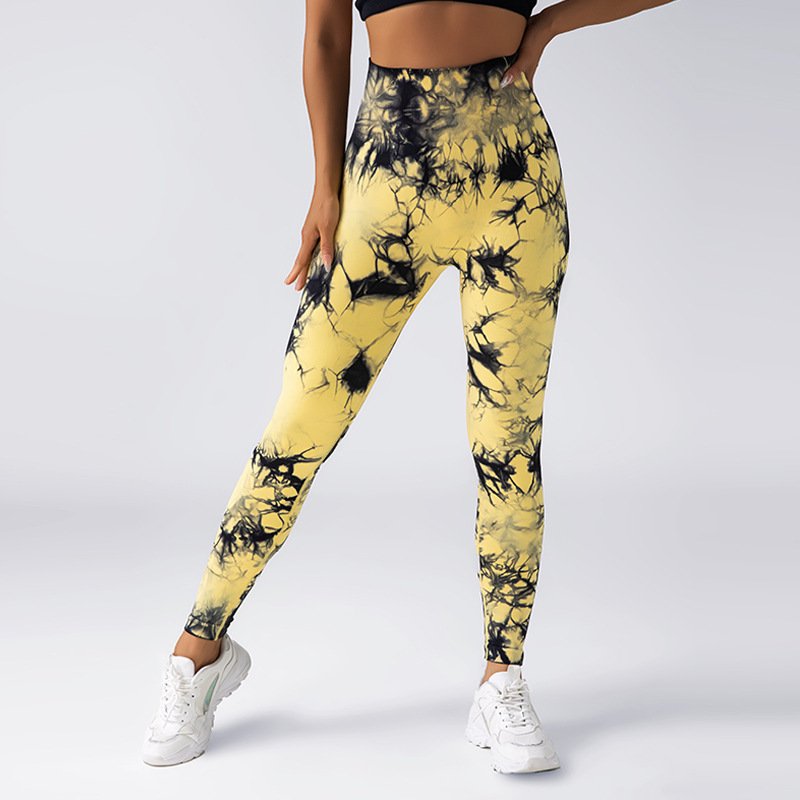 New Tie Dye Seamless High Waisted Workout Gym Fitness Leggings for Women Scrunch Butt Lifting Yoga Gym Athletic Pants