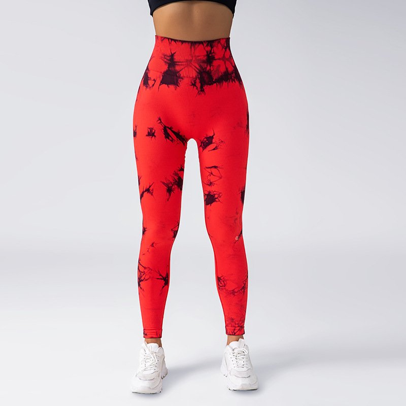 New Tie Dye Seamless High Waisted Workout Gym Fitness Leggings for Women Scrunch Butt Lifting Yoga Gym Athletic Pants