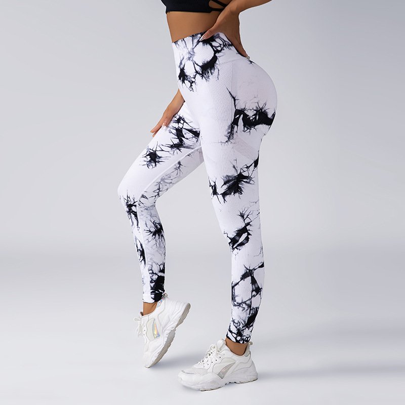 New Tie Dye Seamless High Waisted Workout Gym Fitness Leggings for Women Scrunch Butt Lifting Yoga Gym Athletic Pants