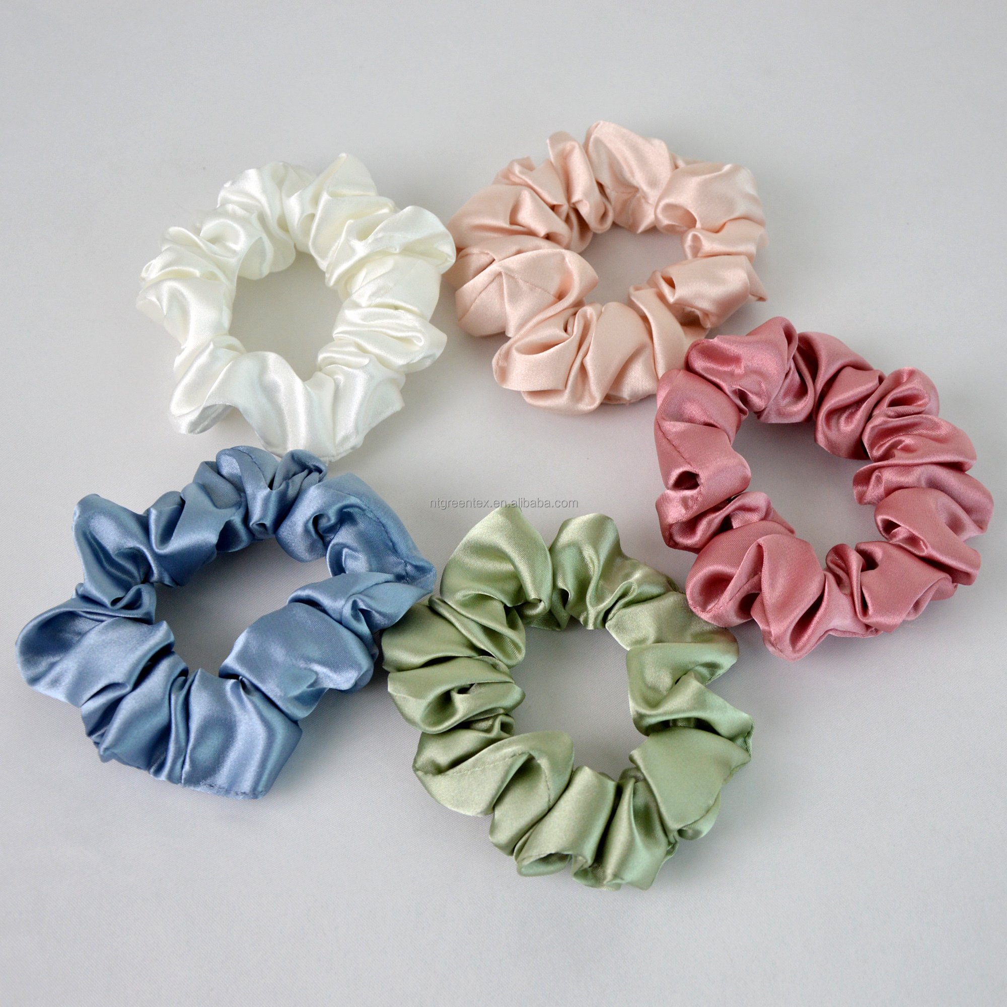High Quality Luxury 3.5CM Scrunchie Silk Satin Ponytail Hair Scrunchies Ties Elastic Hair Bands For Women Girls